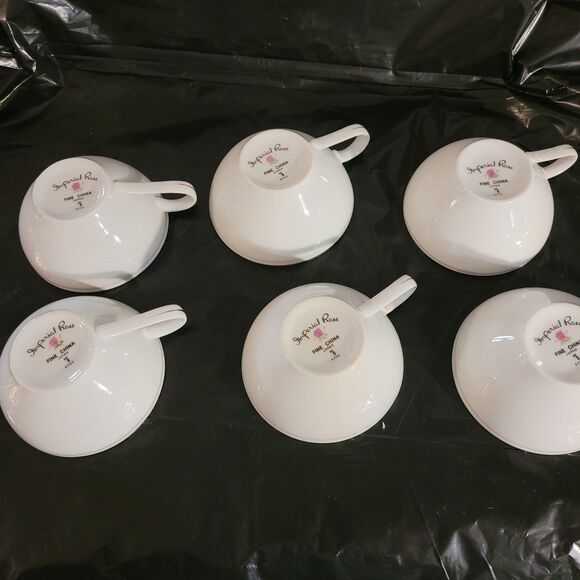 Imperial Rose Fine Bone China #6702 Set of 6 Coffee/tea Cups 4"x2" - Picture 9 of 10